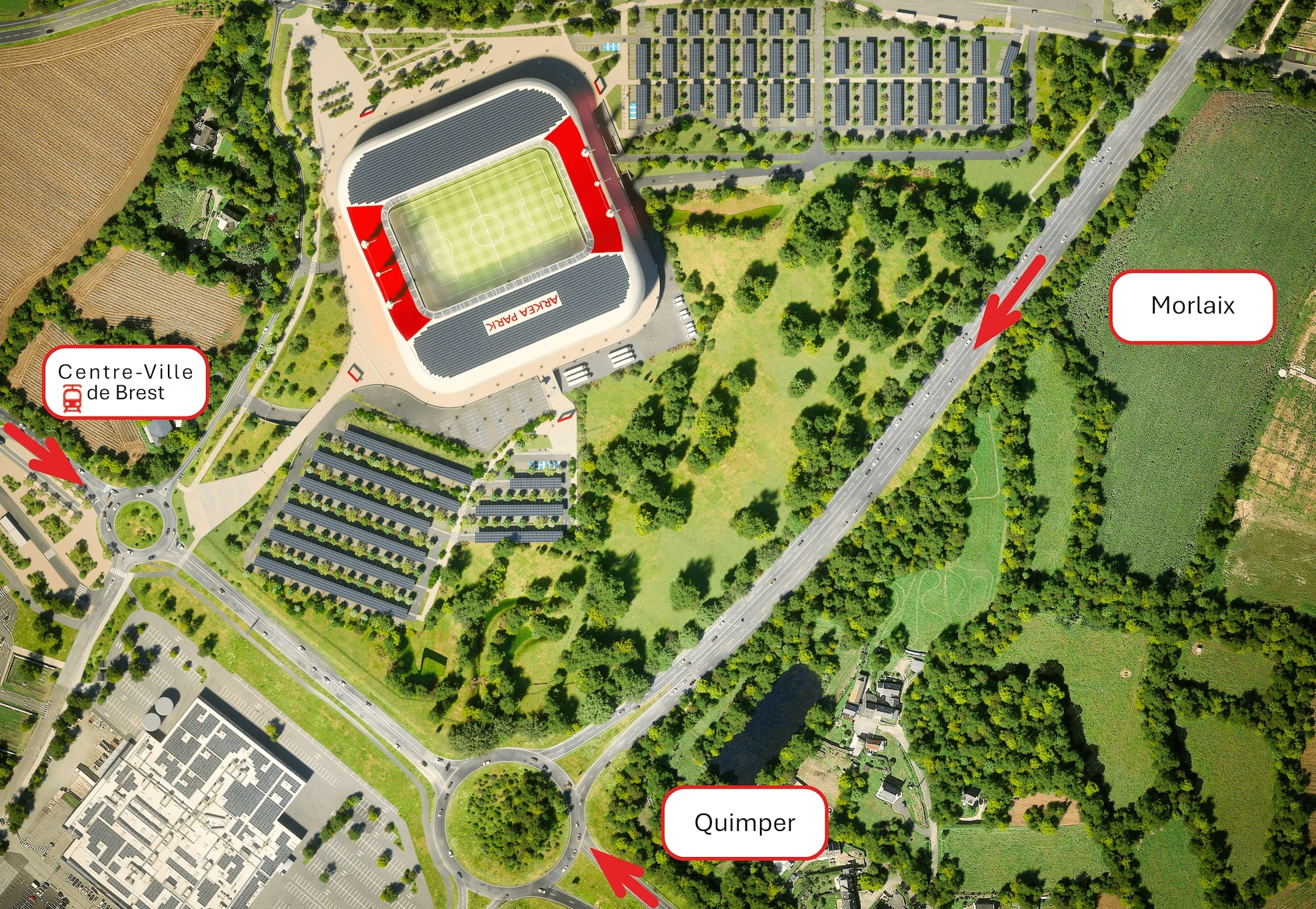 emplacement de l'arkea park à brest