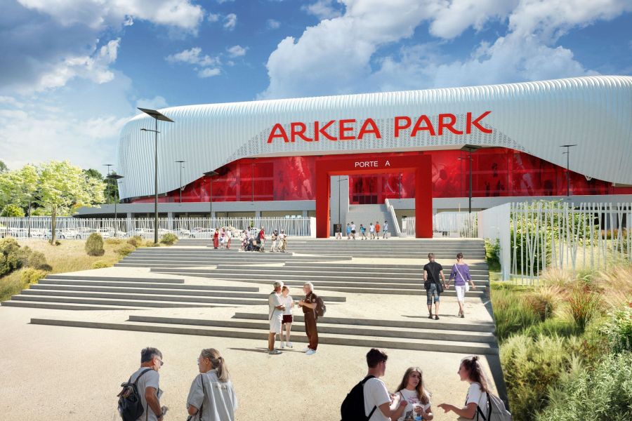 arkea park vue du bas des escaliers en exterieur