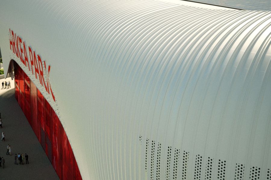 zoom sur la silhouette du stade arkea park