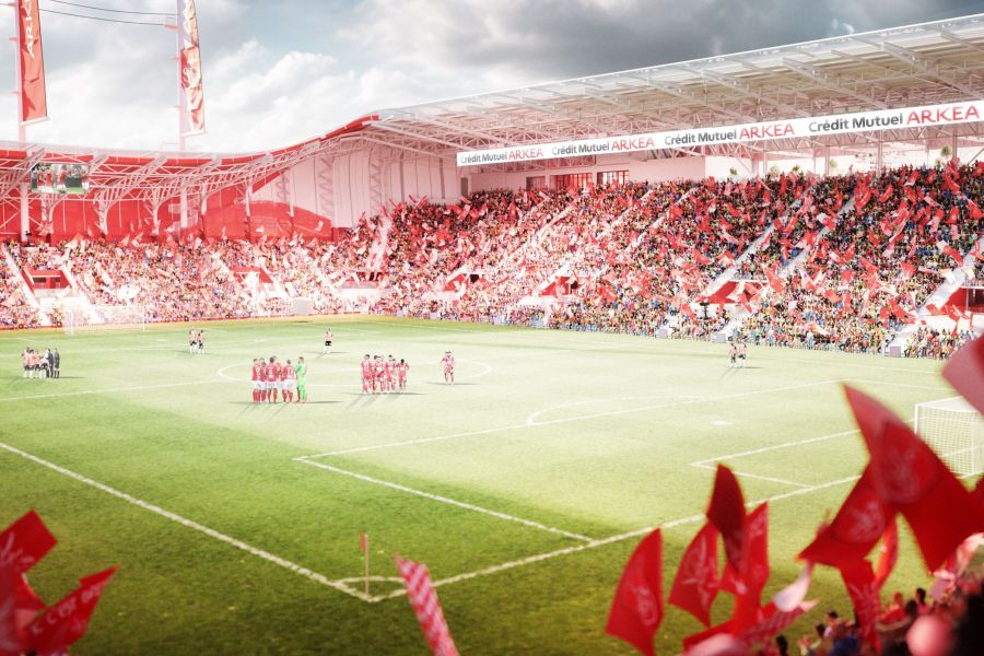 supporters en liesse dans l'arkea park