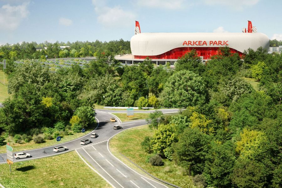 arkea park à brest vue de la route