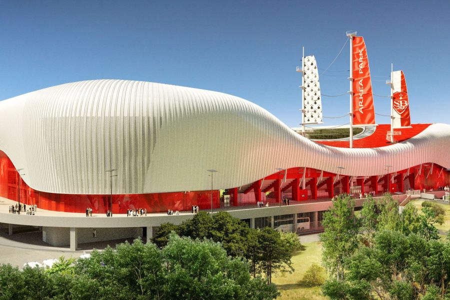 silhouette de l'arkea park stade brestois